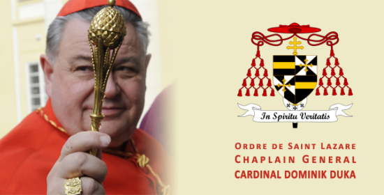 Le protecteur spirituel de l'Ordre de Saint-Lazare Son Éminence le Cardinal Duka